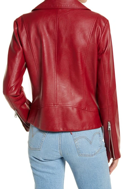 Shop Levi's Faux Leather Moto Jacket In Deep Red