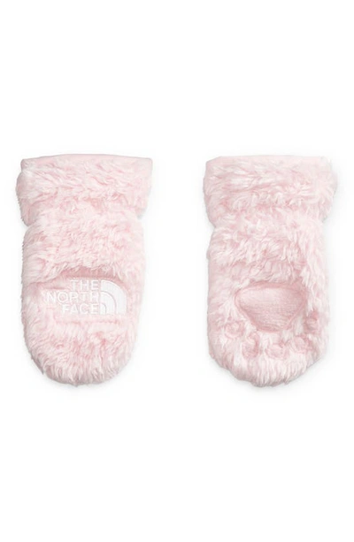The North Face Suave Oso Faux Fur Mittens In Purdy Pink