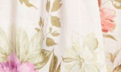Shop Zimmermann Colorblock Floral Wrap Minidress In Cream Floral