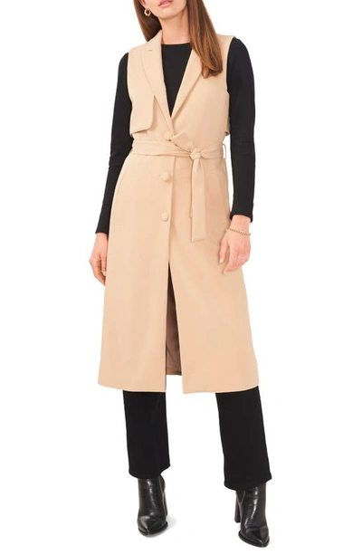 Shop Vince Camuto Belted Long Trench Vest In Fall Camel