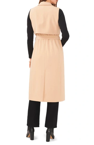 Shop Vince Camuto Belted Long Trench Vest In Fall Camel