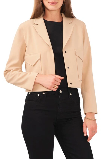 Shop Vince Camuto Notched Lapel Crop Blazer In Fall Camel