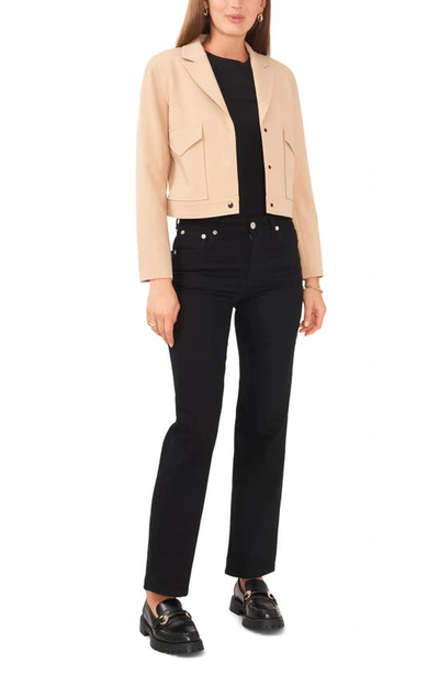 Vince Camuto Notched Lapel Crop Blazer In Fall Camel