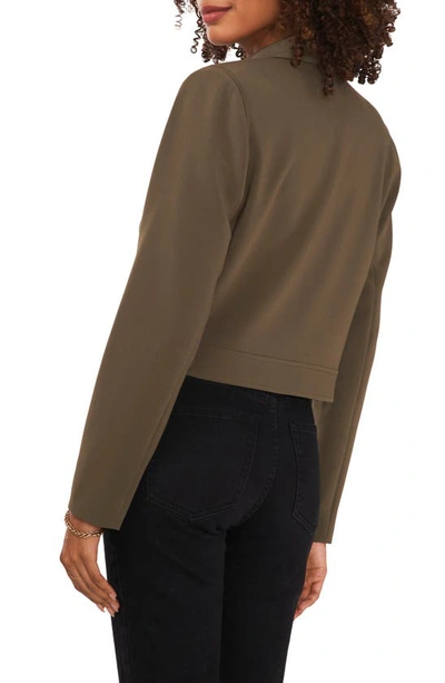 Shop Vince Camuto Notched Lapel Crop Blazer In Light Olive