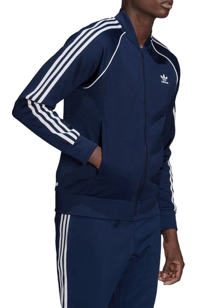 Shop Adidas Originals Adicolor Classics Superstar Track Jacket In Night Indigo/ White