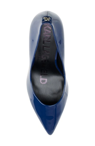 Shop Karl Lagerfeld Royale Pointed Toe Pump In Midnight