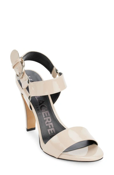 Shop Karl Lagerfeld Cieone Ankle Strap Sandal In Pebble