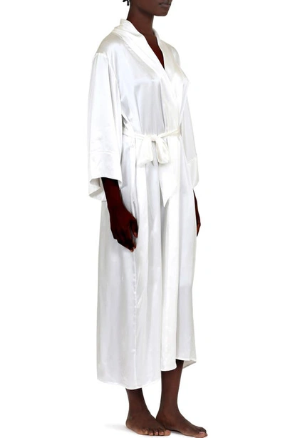 Papinelle Celine Silk Robe In Ivory