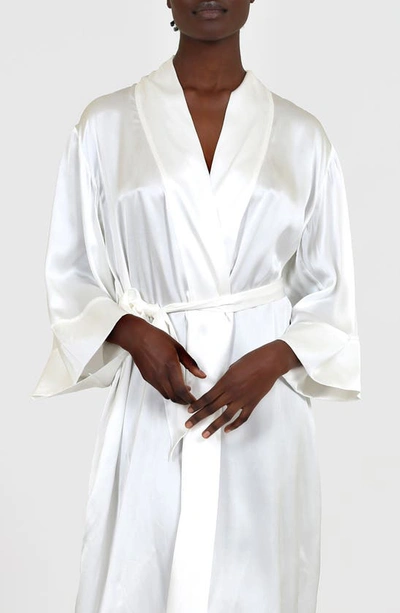 Papinelle Celine Silk Robe In Ivory