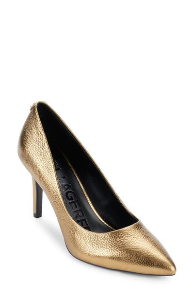 Karl Lagerfeld Women's Royale Pointed-toe Pumps Women's Shoes In Brushed  Gold | ModeSens