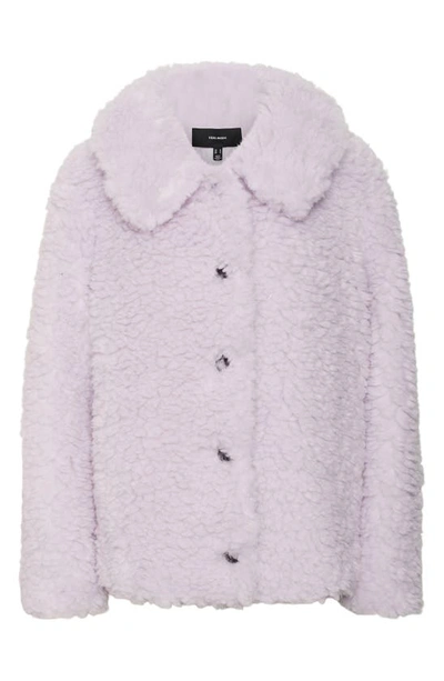 Shop Vero Moda Elvira Faux Shearling Jacket In Lavender Fog