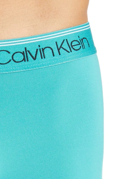 Shop Calvin Klein 3-pack Low Rise Microfiber Stretch Trunks In Turquoise