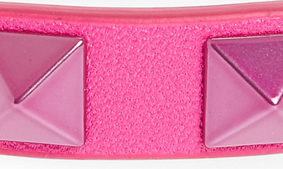 Shop Valentino Rockstud Leather Bracelet In Uwn Pink Pp/ Pink Pp