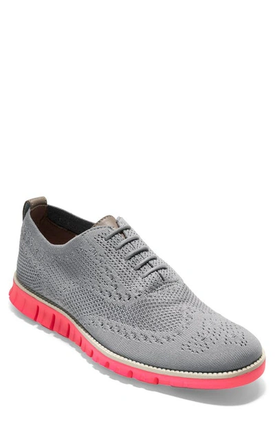 Shop Cole Haan Zerogrand Stitchlite Wing Oxford In Ironstone/ Flash