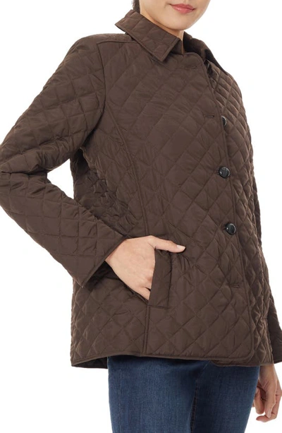 Shop Jones New York Quilted Button Front Jacket In Cola