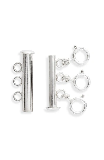 Shop Set & Stones Layered Necklace Detangler In Silver
