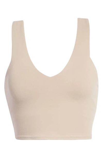 Shop Alo Yoga Real Sports Bra In Taupe