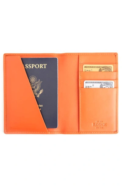 Royce New York Personalized Rfid Leather Card Case In Orange - Silver Foil
