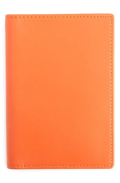 Shop Royce New York Personalized Rfid Leather Card Case In Orange - Gold Foil