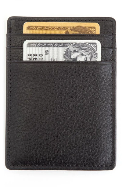 Royce New York Personalized Magnetic Money Clip Card Case In Black- Deboss