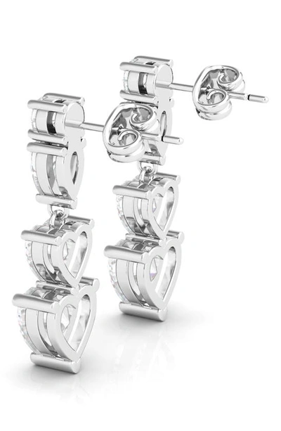 Hautecarat Lab Created Diamond Heart Drop Earrings In 18k White Gold