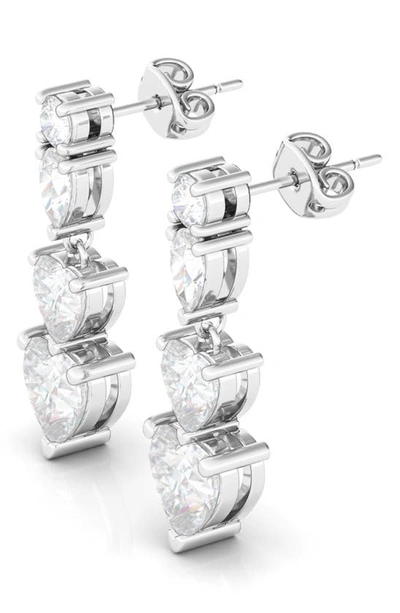 Shop Hautecarat Lab Created Diamond Heart Drop Earrings In 18k White Gold