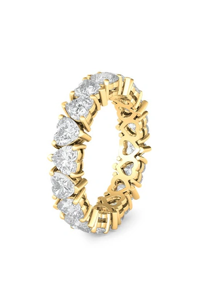 Shop Hautecarat Alternating Hearts Lab Created Diamond Eternity Ring In 18k Yellow Gold