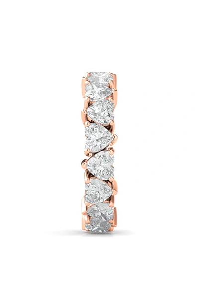 Shop Hautecarat Alternating Hearts Lab Created Diamond Eternity Ring In 18k Rose Gold