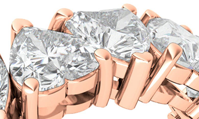 Shop Hautecarat Alternating Hearts Lab Created Diamond Eternity Ring In 18k Rose Gold