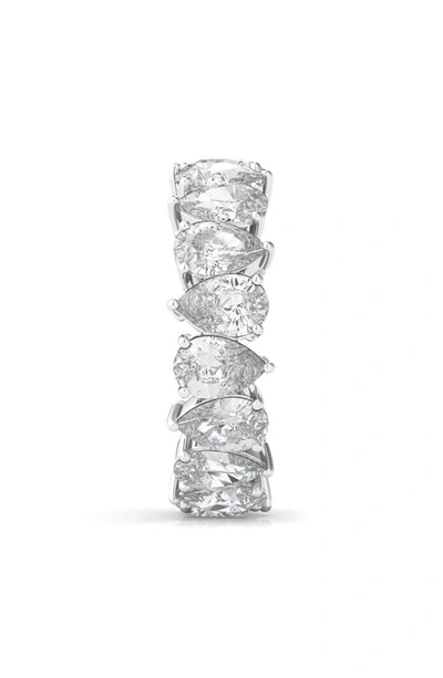 Shop Hautecarat Alternating Pear Lab Created Diamond Eternity Ring In 18k White Gold