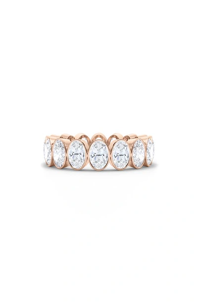 Shop Hautecarat Oval Cut Lab Created Diamond Eternity Ring In 18k Rose Gold