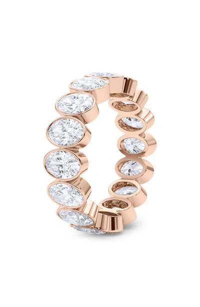 Shop Hautecarat Oval Cut Lab Created Diamond Eternity Ring In 18k Rose Gold