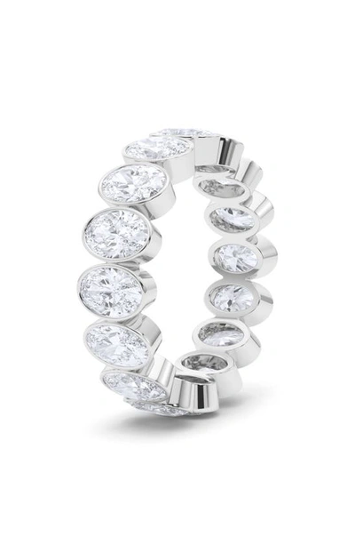 Hautecarat Oval Cut Lab Created Diamond Eternity Ring In 18k White Gold