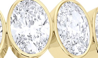 Hautecarat Oval Cut Lab Created Diamond Eternity Ring In 18k Yellow Gold