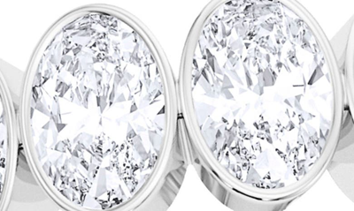 Hautecarat Oval Cut Lab Created Diamond Eternity Ring In 18k White Gold