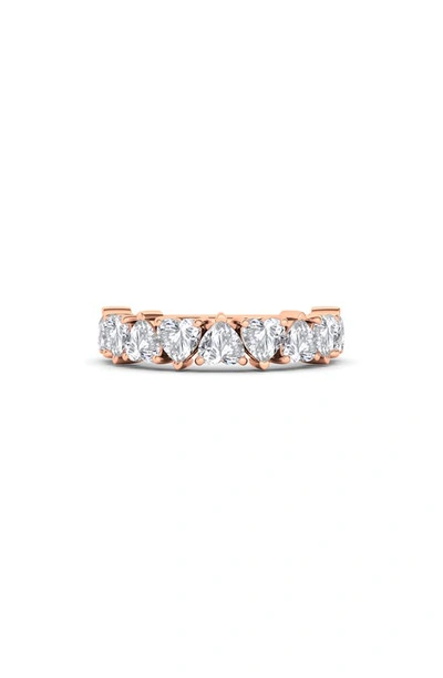 Shop Hautecarat Alternating Hearts Lab Created Diamond Half Eternity Ring In 18k Rose Gold