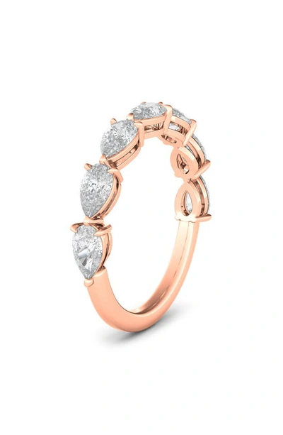 Shop Hautecarat Pear Cut Lab Created Diamond Half Eternity Ring In 18k Rose Gold