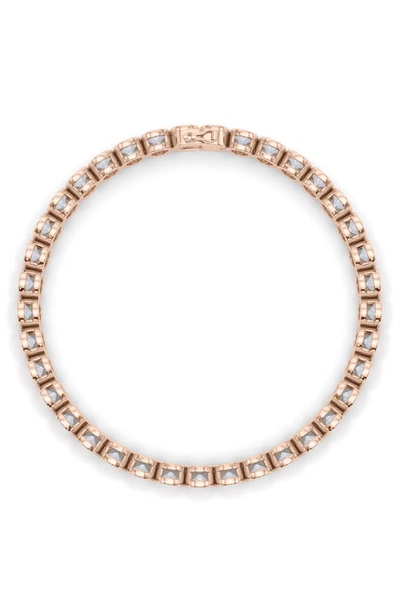 Hautecarat Oval Cut Lab Created Diamond Tennis Bracelet In 18k Rose Gold