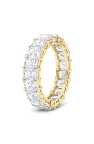 Hautecarat Radiant Cut Lab Created Diamond Eternity Ring In 18k Yellow Gold