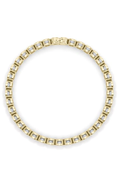 Hautecarat Oval Cut Lab Created Diamond Tennis Bracelet In 18k Yellow Gold