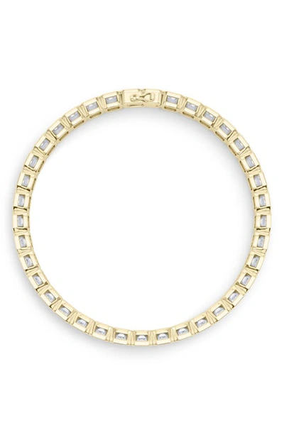 Hautecarat Emerald Cut Lab Created Diamond Tennis Bracelet In 18k Yellow Gold