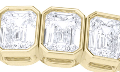 Hautecarat Emerald Cut Lab Created Diamond Tennis Bracelet In 18k Yellow Gold