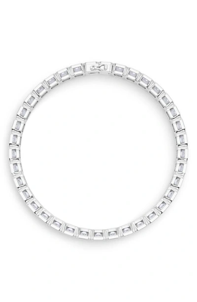 Hautecarat Emerald Cut Lab Created Diamond Tennis Bracelet In 18k White Gold