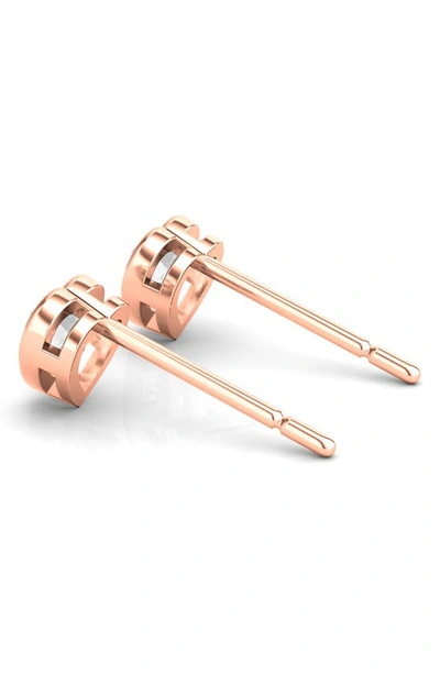 Shop Hautecarat Lab Created Diamond Heart Stud Earrings In 18k Rose Gold