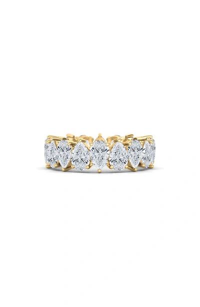 Shop Hautecarat Alternating Pear Lab Created Diamond Eternity Ring In 18k Yellow Gold