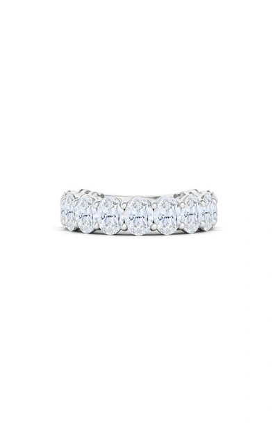 Shop Hautecarat 3/4 Oval Cut Lab Created Diamond Eternity Ring In 18k White Gold