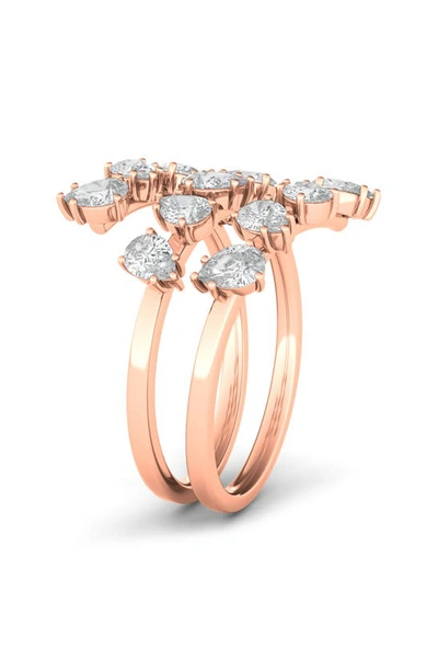 Shop Hautecarat Pear Cut Lab Created Diamond Spiral Ring In 18k Rose Gold