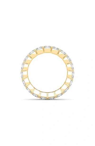 Shop Hautecarat Cushion Cut Lab Created Diamond Eternity Ring In 18k Yellow Gold