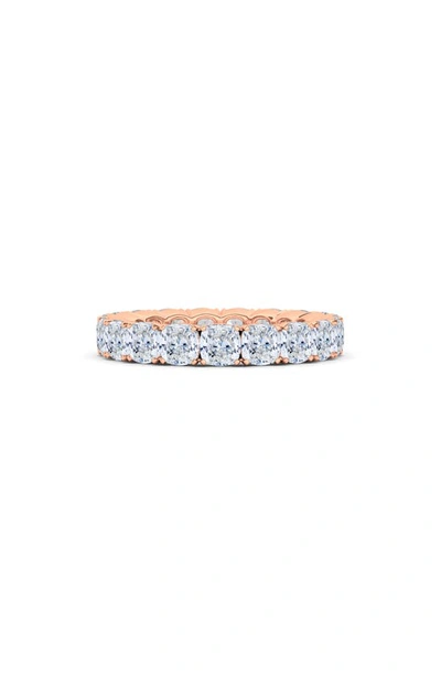 Shop Hautecarat Cushion Cut Lab Created Diamond Eternity Ring In 18k Rose Gold