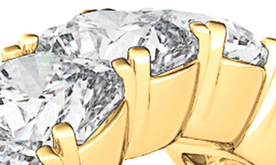 Shop Hautecarat Cushion Cut Lab Created Diamond Eternity Ring In 18k Yellow Gold